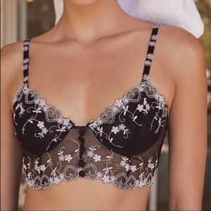 For Love And Lemons Amour Long Line Bra Black/White Small NEW